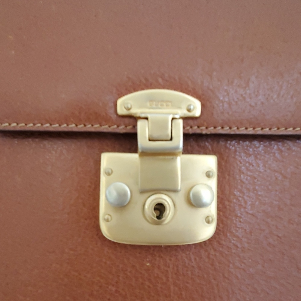 Vintage Gucci Kelly bag brown gold hardware purse - Picture 2 of 8